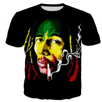 2023 Hot rapper 3D เสื้อยืด BOB Marley reggae Man ผู้หญิงแฟชั่น Casual TEE Harajuku hip hop หลวมเสื้อ