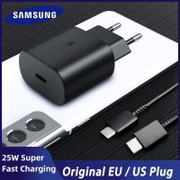 Samsung S21หมายเหตุ20 10 A70 Super Fast Charger Cargador 25W EU Power Adapter สำหรับ Galaxy Note20 S20 A90 A80 S10 5G TypeC Cable