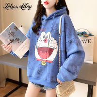 Winter Hoodies Women Harajuku Cartoons Sweatershirt Polerones Long Sleeves Ladies Clothes Blue Hoodie Oversized Doraemon oodie