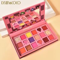 Cute Cartoon 18color Pearlescent Eyeshadow Palette High Quality Water Proof Eye Plate Glitter Eye Makeup for Women Lasting Matte