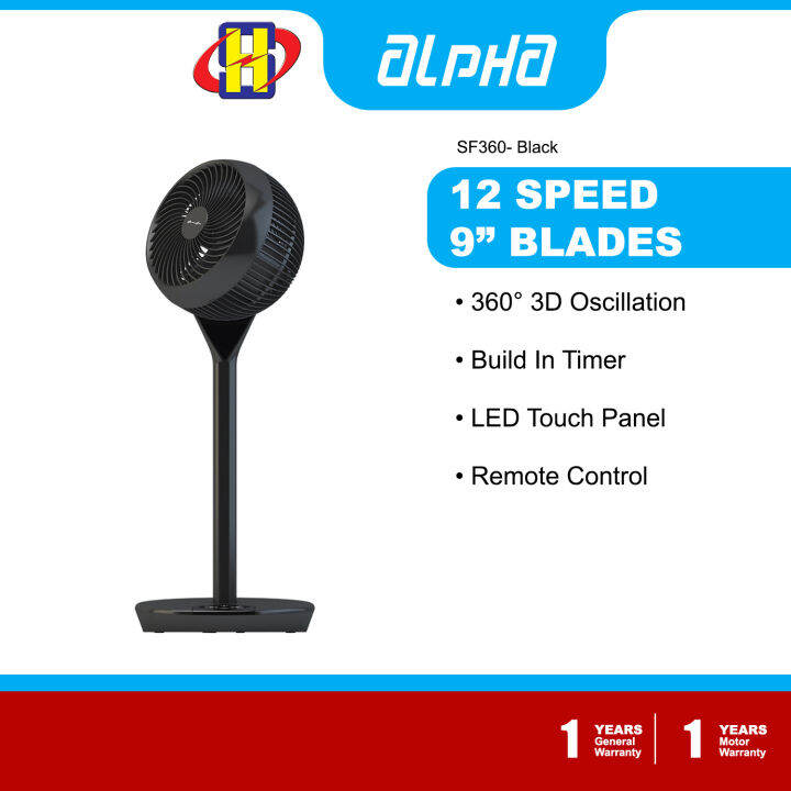 ALPHA MOTTO Series 9 Inch (White/Black) Adjustable Height 12Speed
