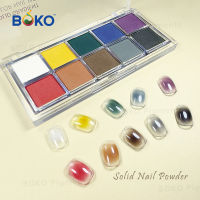 BOKO 1set Gradient Nails Powders Solid Magic Glitters Macaron Color Manicure Polish Pigment Dust Decorations สินค้าใหม่-Souyine