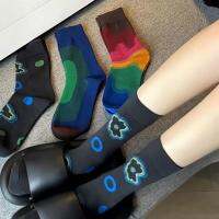 ถุงเท้าแฟชั่น ถุงเท้าใส่ทำงาน ใส่สบาย ไล่โทนสี Japanese ings recommends fashion socks in beautiful colors for girls mid-tube socks pure cotton breathable sports socks