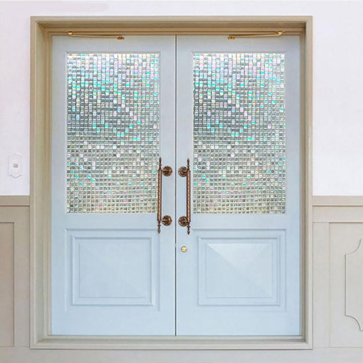กระจกหน้าต่างติดกาวในตัวฟิล์มติดกระจกห้องน้ำฝ้าการปกป้องความเป็นส่วนตัวสติกเกอร์ทึบแสง