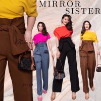 ?ป้าย Mirrorsister 30109.3 กางเกงเอวสูงปรี๊ด ทรงขากระบอก  ใส่แล้วดูผอมสูงขายาว มีดีเทลผูกเอวเก๋ๆ มีกระเป๋าล้วงได้2ข้าง