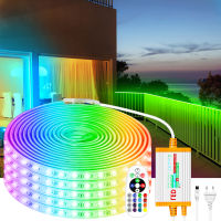 220โวลต์ RGB หลอดไฟ LED Strip 5050 IP68กันน้ำเทปที่มีความยืดหยุ่น4Pin 1500วัตต์ IR การควบคุมระยะไกลหรี่แสงได้สำหรับสวนกลางแจ้ง *