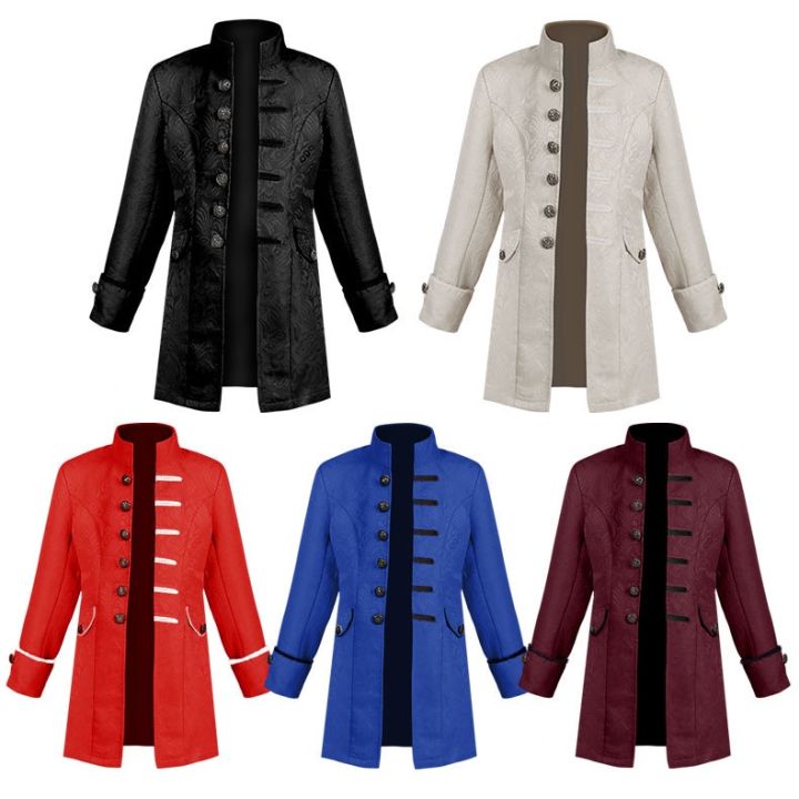 Kids Boys Medieval Retro Jacket Gothic Frock Coat Tuxedo Halloween ...