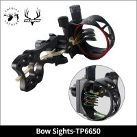 TOPOINT TP6650 Compound Bow Sight 5-Pin Fiber Optical Quick-tuning Sight Aluminum Alloy for Outdoor Bow Shooting