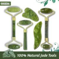 ✗ OUGEDA Natural Jade Roller Gua Sha Scraper Facial Skin Care Beauty Health Massage Tools Facial Slim Lift Masssager for Face