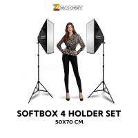 Softbox 50*70 4 หัว ไฟต่อเนื่อง ชุดไฟคู่ ฟรีหลอดไฟ8ดวง ไฟสตูดิโอ ไฟไลฟ์สด ไฟถ่ายสินค้า