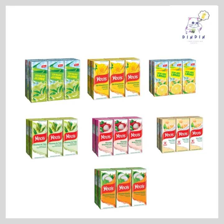 Yeos Asian Drink (6 x 250 ml) Chrysanthemum Tea / Sugar Cane / Iced Tea