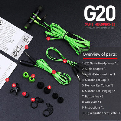 Hammerhead ไมโครโฟน G20หูฟังแบบแยก,หูฟัง V2ขนาดเล็กสำหรับเล่นเกม Plextone Pro สเตอริโอในหูฟังและชุดหูฟังกันเสียงรบกวน