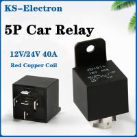 5 Pin 40A Waterproof Car Relay Good Quality Long Life Automotive Normally Open DC 12V/24V for Head Light Air Conditioner