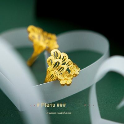 [ฟรีค่าจัดส่ง] แหวนทองแท้ 100% 9999 แหวนทองเปิดแหวน. แหวนทองสามกรัมลายใสสีกลางละลายน้ำหนัก 3.96 กรัม (96.5%) ทองแท้ RG100-152