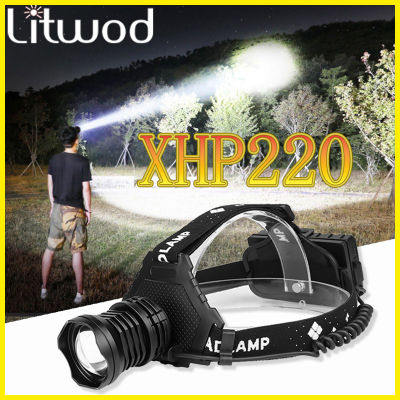 Most Powerful XHP220 Led Headlamp 80,000LM Head Lamp USB Rechargeable Headlight Waterproof Zoom Camping Lights Use 18650 Battery