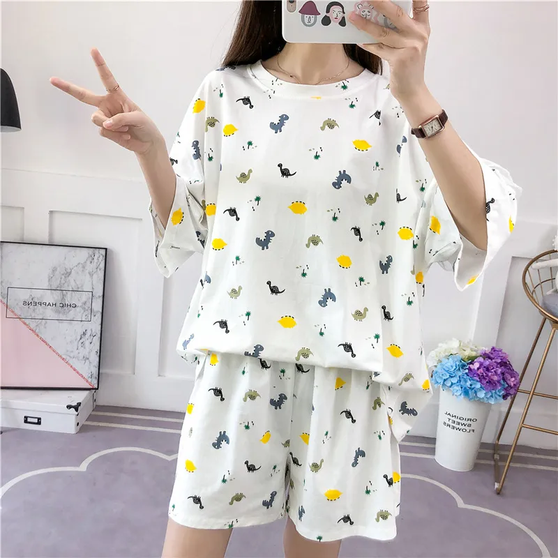 HOT) Oversized Extra Large Size Women's Clothing 300 Jin Fat mm Plus Size  Loose Pajamas Homewear Suit 200-350 Jin