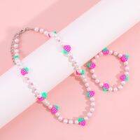 【CW】✿❆  Kids Necklace Set Clay Strawberry Jewelry Accessories Children Imitation Gifts