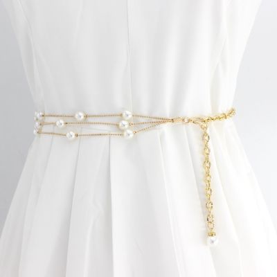 Pearl Waist Chain Adjustable Adjustable Waist Chain Women - Thin Long Belt Women - Aliexpress