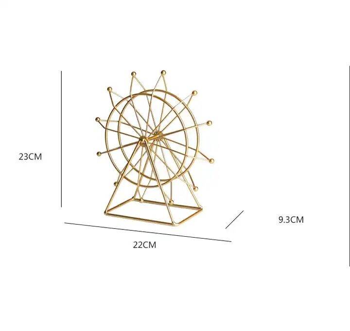 gregory-โมเดลชิงช้าสวรรค์โลหะ-ชิงช้าสวรรค์เหล็กดัดสีทอง-3d-สร้างสรรค์-สําหรับตกแต่งตู้ไวน์-สถาปัตยกรรม-ของขวัญ-sky-wheel-ornament-table-decor-cabinet-display