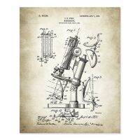 โปสเตอร์ไมโครสโคปแบบวินเทจเคมีผ้าใบวาดภาพภาพพิมพ์ภาพศิลปะประดับผนัง1ชิ้นกรอบด้านในทำจากไม้หรือไร้กรอบ (หรือกรอบอะลูมินัมอัลลอยสีดำ)