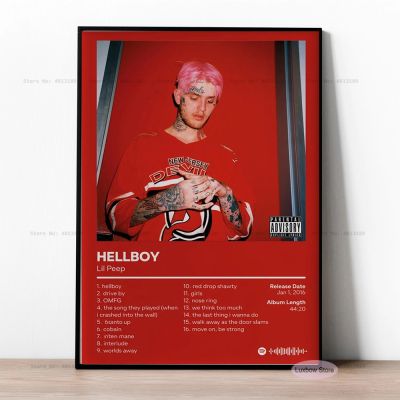 Lil Peeps Tracklist Hip Hop Music Star Album โปสเตอร์พิมพ์ภาพวาดผ้าใบ Art ภาพผนังห้องนั่งเล่น Home Decor
