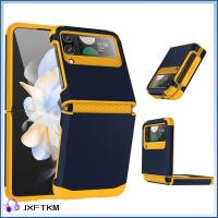 JXFTKM พีซีทีพียู เคส Z flip 3/4/5 บานพับแบบบานพับ ป้องกันการกระแทก ตัวป้องกันโทรศัพท์มือถือ ของใหม่ ฝาครอบเต็มรูปแบบ ฝาปิดโทรศัพท์ สำหรับ ซัมซุงกาแล็คซี่ โทรศัพท์สำหรับโทรศัพท์