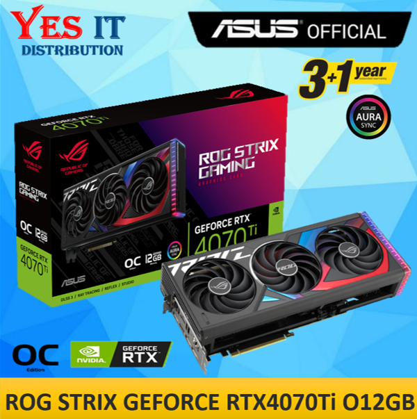 ASUS ROG Strix GeForce RTX4070 Ti OC Edition 12GB GDDR6X Graphic Card ...