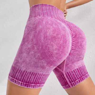 Seamless Knitted Sports Shorts Running Yoga Fitness Pants Tight Quick Dry Training Yoga Shorts Women