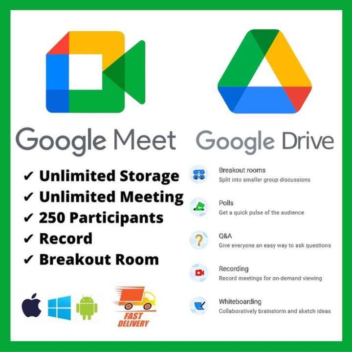 Google Meet No Storage & Meeting Time (24 hours, Record, 250