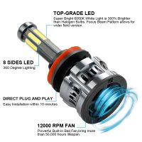 2pcs High Power Canbus 200W Auto Lamp H11 LED H7 H8 H9 9005 9006 H1 H13 9007 9008 Led Headlight Bulbs H4 8Sides 12v Car Light