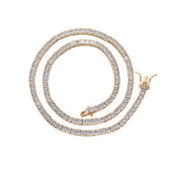 Bling Bling Tennis Chain Necklace 3mm*3mm Square Zircon Brass Setting CZ Gold Silver Color Iced Out AAA Cubic Zirconia BC120