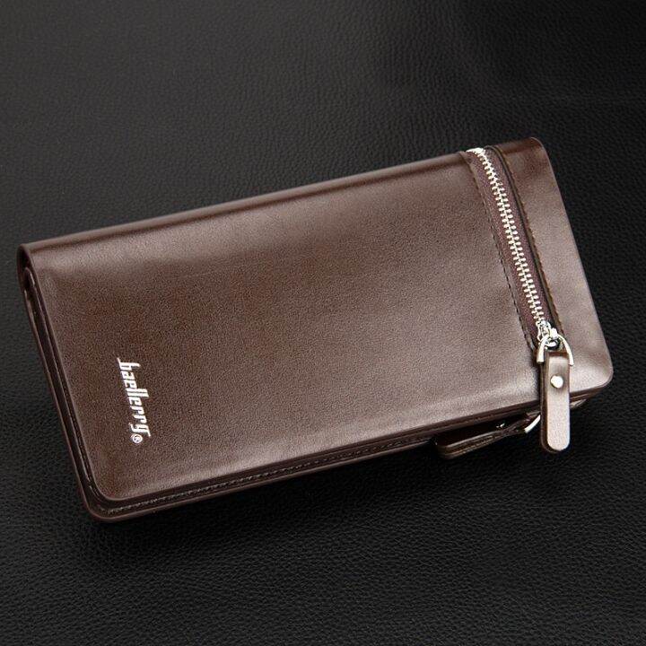 layor-wallet-กระเป๋าสตางค์ผู้ชาย-baellerry-ผู้ชาย-กระเป๋าสตางค์-pu-หนังความจุขนาดใหญ่ธุรกิจยาวมีซิปรูดกระเป๋าเงินผู้ชายกระเป๋าใส่โทรศัพท์แบบคลาสสิก