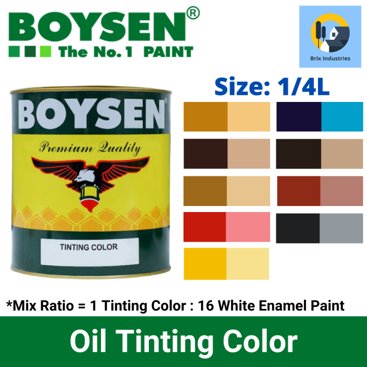 Boysen Oil Tinting Color 1/4 Liters (0.25L) 10 Colors Available Alkyd ...