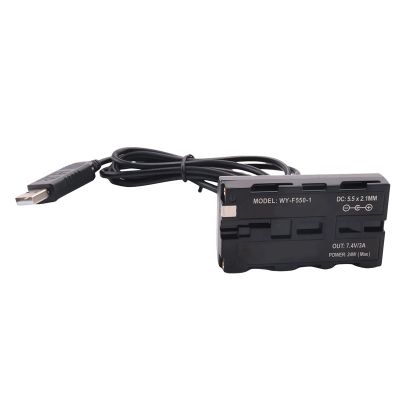 DC Coupler Dummy Battery+5V USB Cable for Sony NP F550 F570 F770 F750 F970 F990 with USB Cable