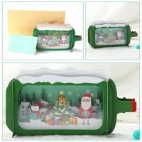 3D Christmas Drift Bottle Greeting Card Kit with Envelop Set Surprise Mysterious for Children Kids Girls Boys Festival