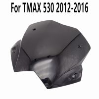 กระจกกระจกหน้ารถใส่สีดำสำหรับ Yamaha TMAX530 TMAX 530 2012-2013-2014-2015-2016พอดีกับ YZF