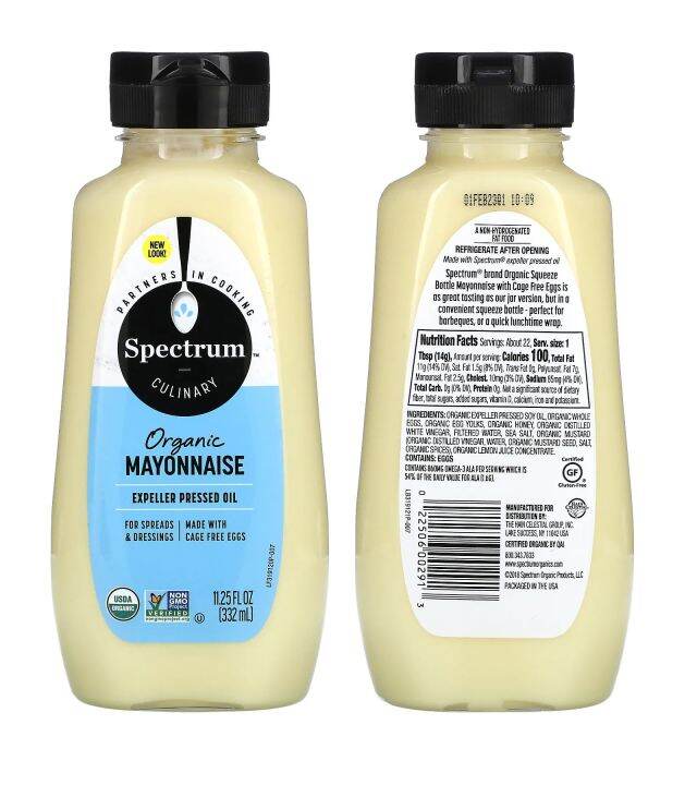 [PREORDER] ORGANIC MAYONNAISE 332ML BY SPECTRUM CULINARY SALAD