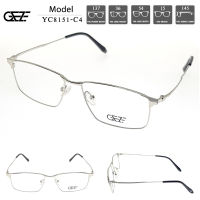 ?กรอบแว่นตา GEZE METAL รุ่น YC8151-C2 Vintage โลหะ น้ำหนักเบา ใส่สบาย  ?ใส่ได้ทั้งหญิง-ชาย (บริการตัดเลนส์สายตาราคาถูก)