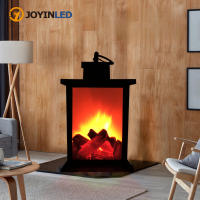 Christmas Ornament 3D Flame Fireplace Lantern Simulation LED Flame Night Light Battery Night Lamp 2023 New Year Home Decor Night Lights