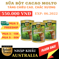 Sữa bột Canxi ca cao Robert Timms Molto Australia 450g giúp tăng trưởng thumbnail
