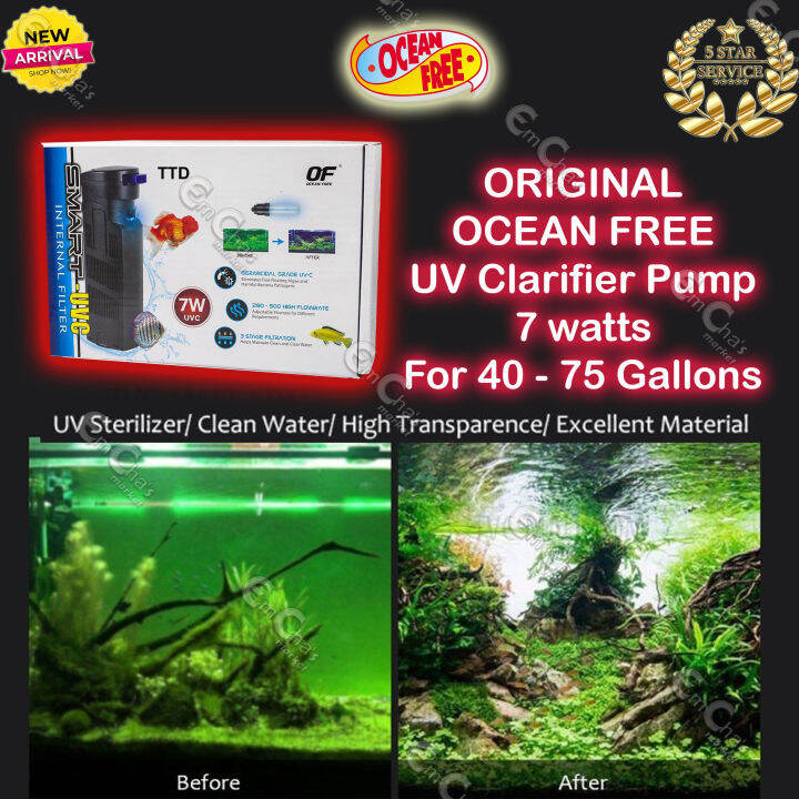 OceanFree Instant SmartUV Clarifier Pump 7WATT Aquarium UV Clarifier