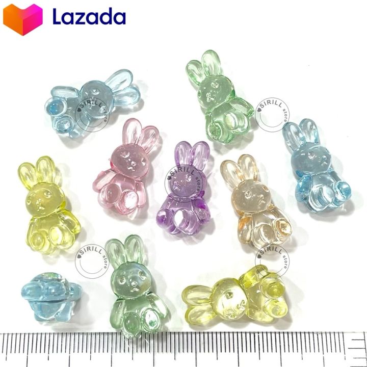 ลูกปัดกระต่าย-rabbit-beads-สีใส-ขุ่น-ลูกปัดสีพาสเทล-ลูกปัดใส-ลูกปัดคละสี