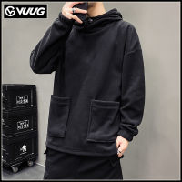 VUUG Suede Pullover เสื้อกันหนาวคลุมด้วยผ้าเสื้อกันหนาวแขนยาวแฟชั่นและอเนกประสงค์เสื้อกันหนาวผู้ชายอินเทรนด์