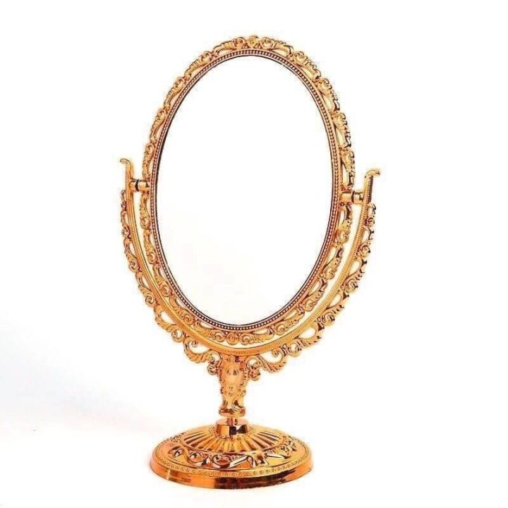 oval-table-mirror-กระจกตั้งโต๊ะ-2-หน้าขอบหลุยส์ทรงวงรี