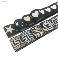 ◊◄ 1M/lot 27/40mm Heart Star Leopard Glitter Silver Elastic Bands Jacquard Elastic Ribbon For Garment Trousers DIY Sewing Accessory