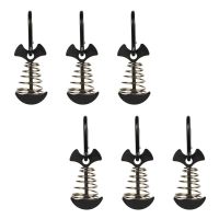 6PCS Deck Anchor Pegs Fishbone Tent Stakes With Spring Buckle Tent Nail Rope Buckle Board Pegs Outdoor Tent Accessories