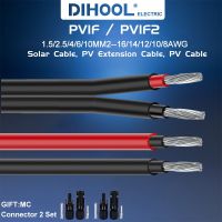 Photovoltaic Cable 16/14/12/10 AWG 1.5mm2 2.5mm2 4mm2 6mm2 Solar Power Wire TUV For PV Panels Connection Red Black XLPO Jacket Wires Leads Adapters