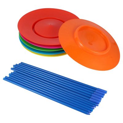 6 Sets Plastic Spinning Plate Juggling Props Performance Tools Kids Children Practicing Balance Skills Toy Home Outdoor Garden