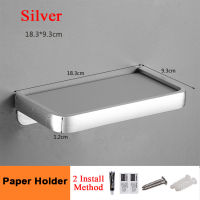 Toilet Paper Holder Black White Silver Bathroom Wall Mount Tissue Stand WC Paper Phone Shelf Towel Roll shelf Accessories