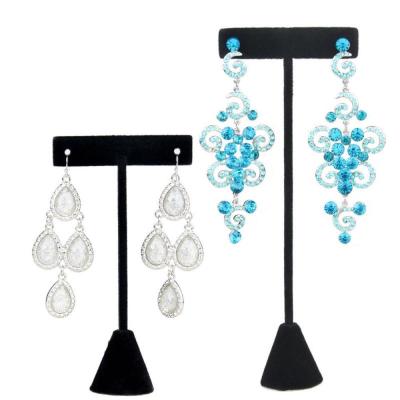 Jewelry Showcase Stand T-bar Earring Display Jewelry Exhibition Showcase Earring Holder Velvet Jewelry Display Stand